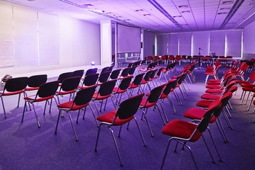 conference lecture theatre cinema hall or seminar room background with projection light theatre