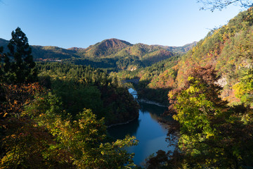 Fototapeta na wymiar 福島の絶景秋の只見線