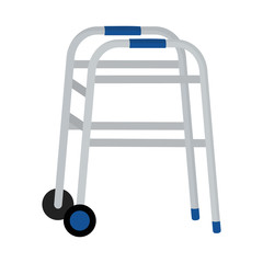 medical walker icon in flat style isolated vector illustration on white transparent background