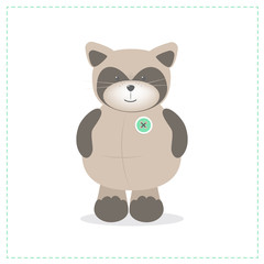 Raccoon, little funny raccoon, vector