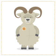 Ram, little funny ram, vector