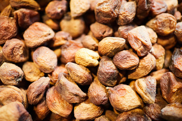 Close-up of dried fruit stacking, fresh food market concept