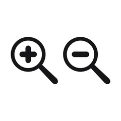 Zoom in and Zoom out magnifying glass icon vector