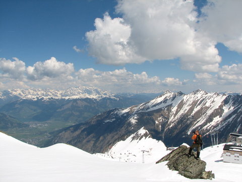 Alone photographer in Alps