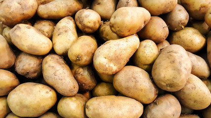 close-up potato in market