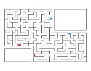 Abstract rectangular maze. Game for kids. Puzzle for children. Labyrinth conundrum. Flat vector illustration. With place for your image.