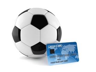 Soccer ball with credit card