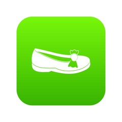 Shoe icon digital green for any design isolated on white vector illustration