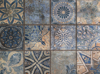 pattern with ornamental mosaic, decorative ceramic tile