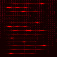 Tech abstract background with glowing lines, neon stripes, vector illustration, eps10