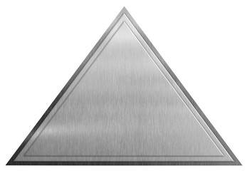 Metal triangle isolated on white background