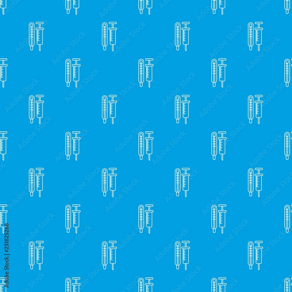 Poster thermometer syringe pattern vector seamless blue repeat for any use