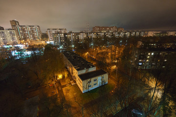 Obraz premium City outskirts at night, view from above