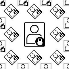 Secure Information Icon, Locked Information Icon Seamless Pattern