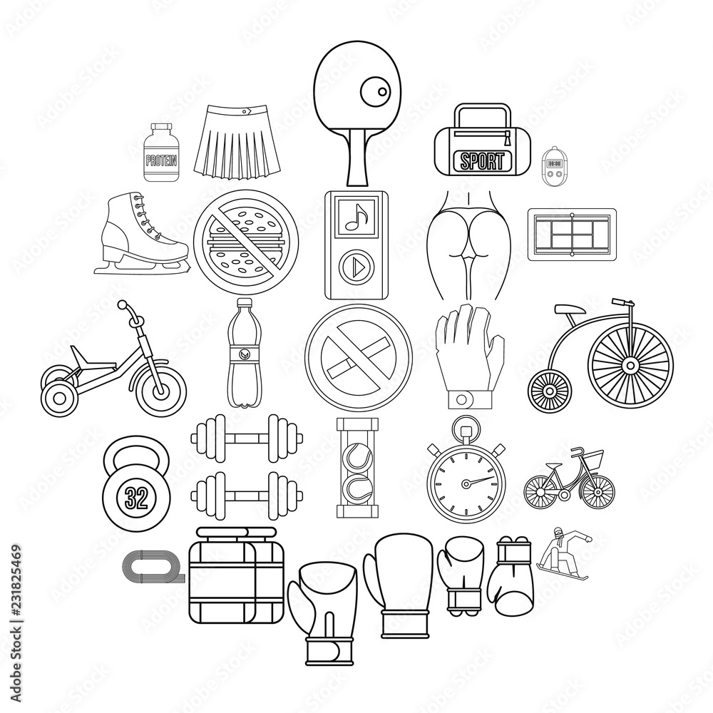 Poster alacrity icons set. outline set of 25 alacrity vector icons for web isolated on white background