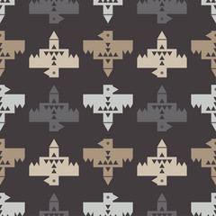 Ethnic boho seamless pattern. Birds. Traditional ornament. Tribal pattern. Folk motif. Can be used for wallpaper, textile, invitation card, wrapping, web page background.