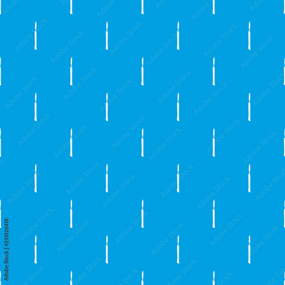Poster surgery scalpel pattern vector seamless blue repeat for any use