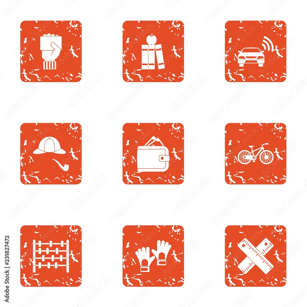 Poster whodunit icons set. grunge set of 9 whodunit vector icons for web isolated on white background
