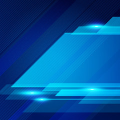 Abstract technology geometric blue color shiny motion background.