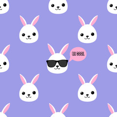 seamless pattern with cute rabbits