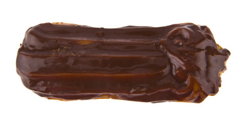 chocolate covered custard isolated on white background