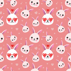seamless pattern with cute rabbits