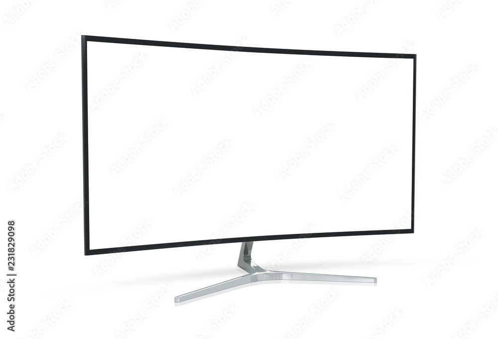 Aufkleber Modern computer monitor mockup isolated on white 3d rendering