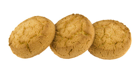 homemade cookies isolated on white background close up