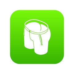 Classic shorts icon green vector isolated on white background