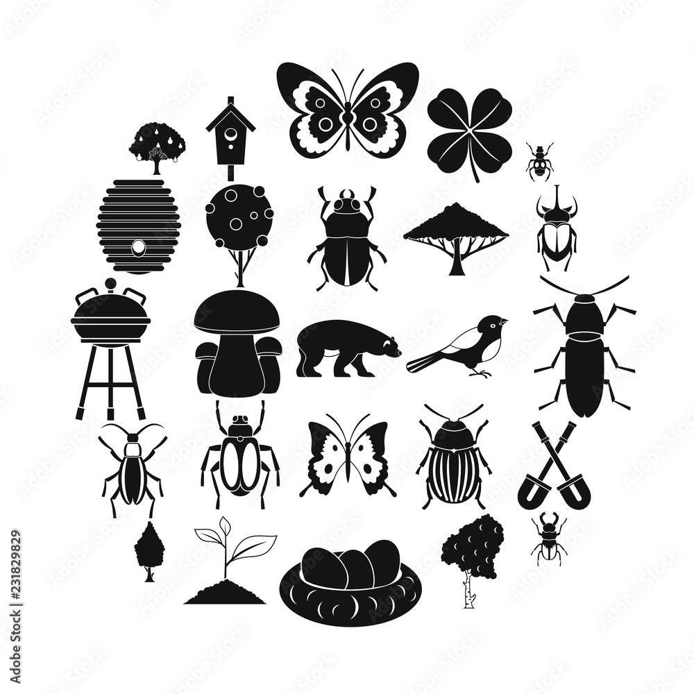 Poster herbaceous icons set. simple set of 25 herbaceous vector icons for web isolated on white background