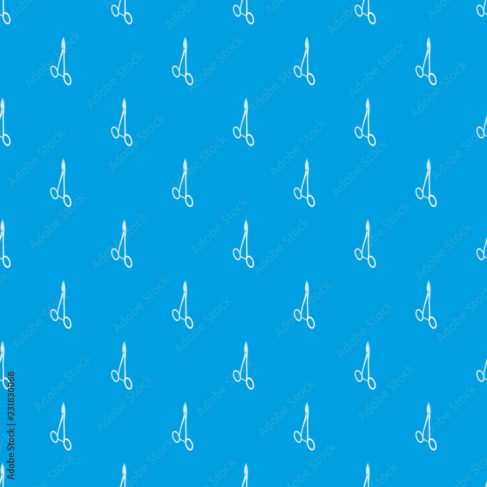Poster hospital forceps pattern vector seamless blue repeat for any use