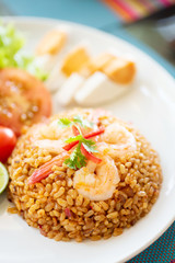 Fried rice chili with shrimp