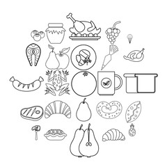 Fare icons set. Outline set of 25 fare vector icons for web isolated on white background