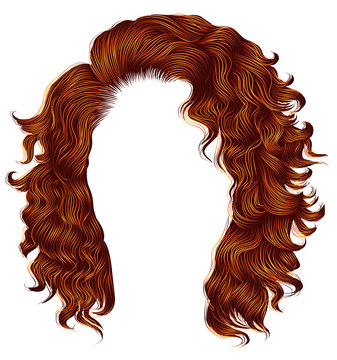long curly hairs    ginger redhead  colors  .  beauty fashion style . wig .