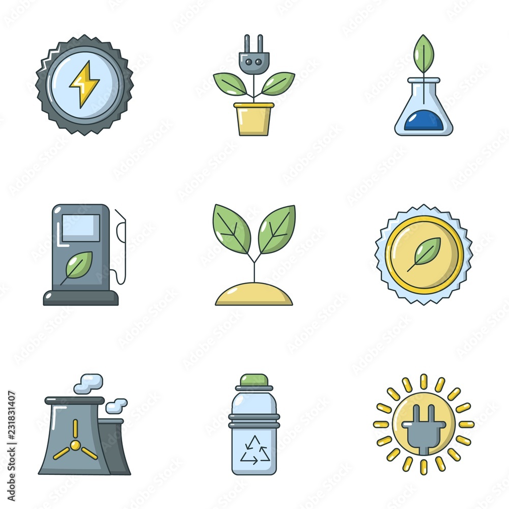 Poster refueling station icons set. cartoon set of 9 refueling station vector icons for web isolated on whi