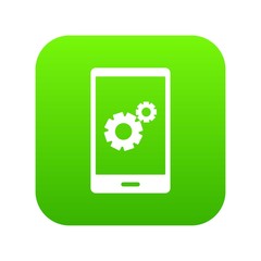 Working phone icon digital green for any design isolated on white vector illustration