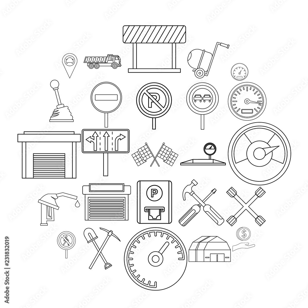 Poster safe deposit icons set. outline set of 25 safe deposit vector icons for web isolated on white backgr