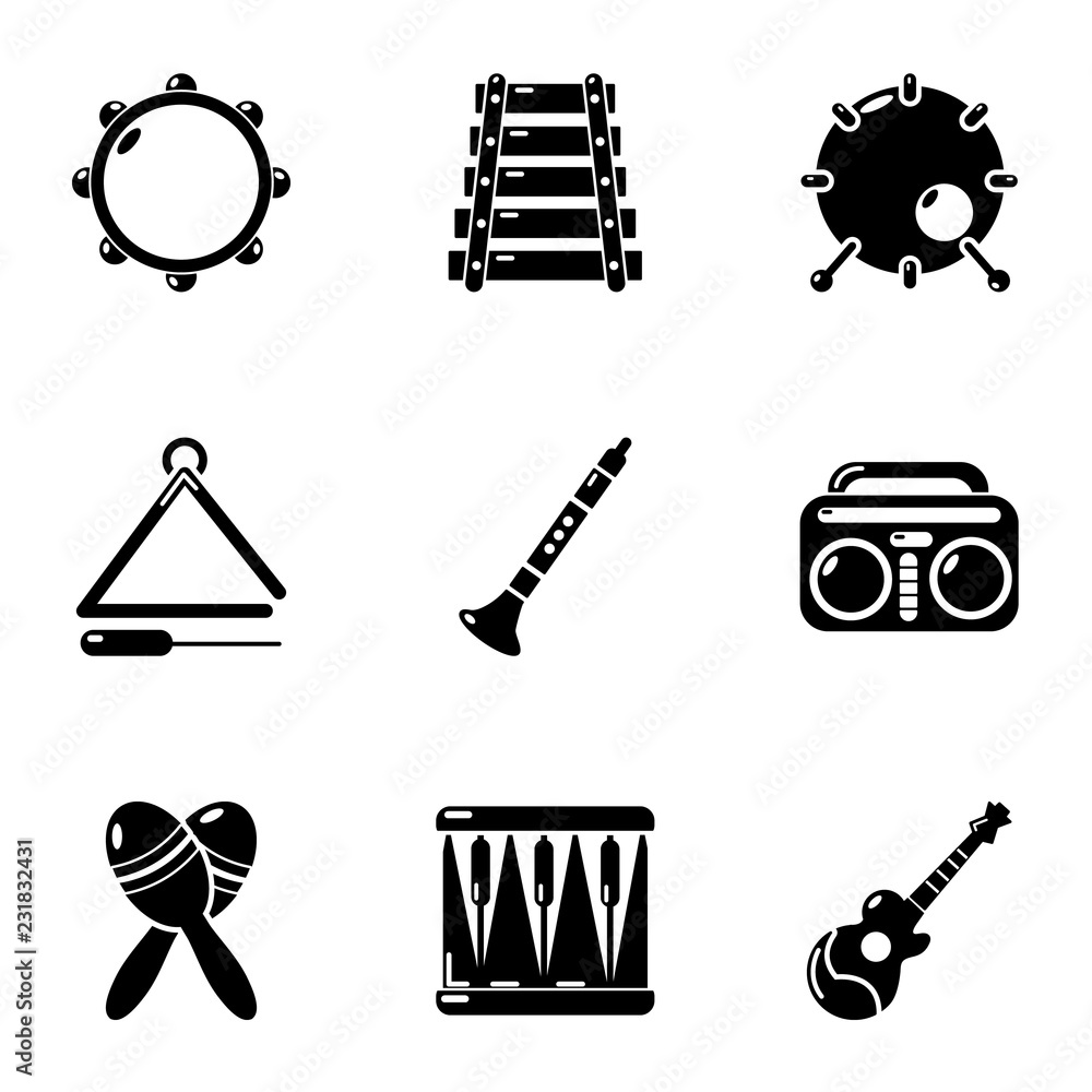 Aufkleber harmony music icons set. simple set of 9 harmony music vector icons for web isolated on white backgr