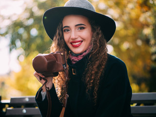 beautiful girl in a coat