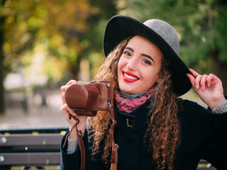 beautiful girl in a coat