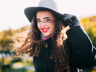 beautiful girl in a coat