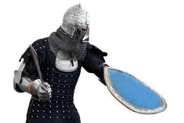 Medieval warrior with ringed armor