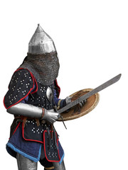 Medieval warrior with ringed armor