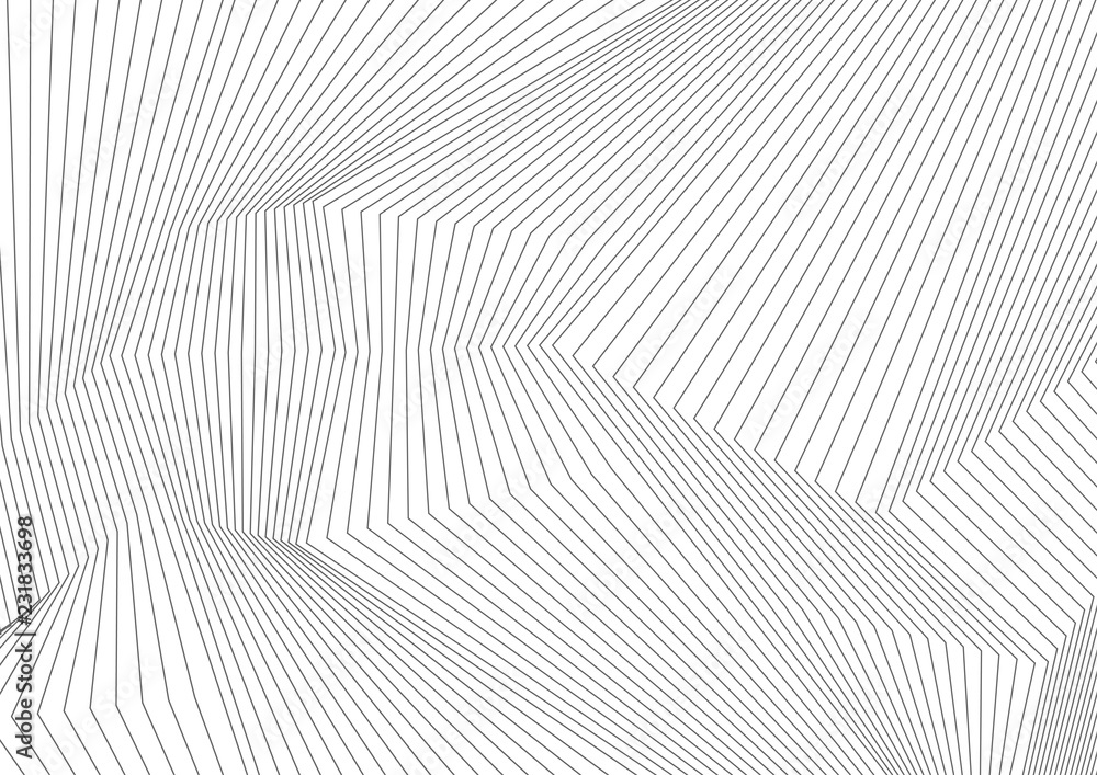 Wall mural abstract grey 3d lines refraction minimal background