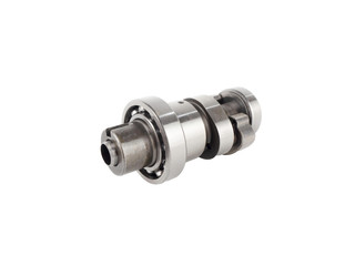 Spare parts of motorcycle camshaft isolated on white background. 