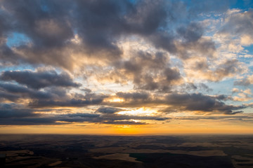 sunset over the field