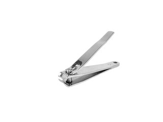 Stainless steel nail clipper isolated on white background with clipping path
