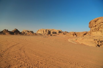 Beautiful view of Wadi Rum desert, Hashemite Kingdom of Jordan