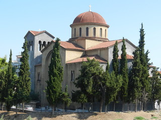 Fototapeta na wymiar Kerameikos cemetery, Agia Triada church, Athens, Greece