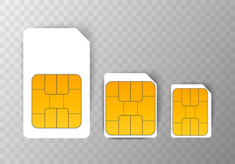 Sim Card mobile Cellular Phone Chip. Vector Isolated on Background eps10